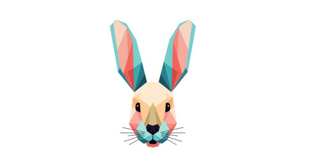 Obraz premium Geometric Rabbit Head Low Poly Art Style