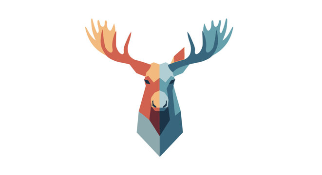 Geometric Moose Head Abstract Illustration