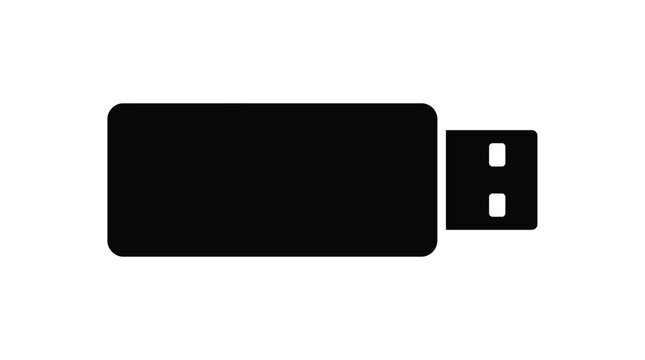 Usb flash drive icon black silhouette on a white background