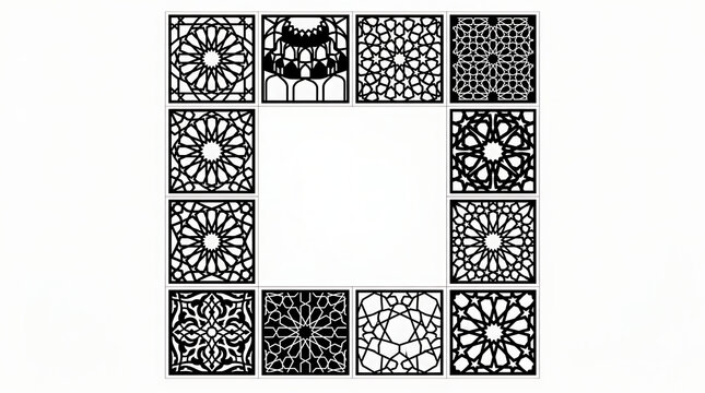 Black and white qr code border frame design