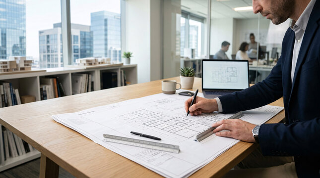 Employ&eacute; travaillant dans un bureau moderne