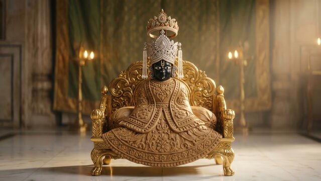 Radha Raman Ji Chandan Darshan &ndash; Elegant Vrindavan Devotional Portrait