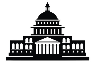 Obraz premium capitol silhouette line art vector illustration with a white background