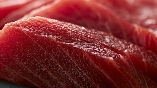 photorealistic tuna meat texture close up with fresh raw detail