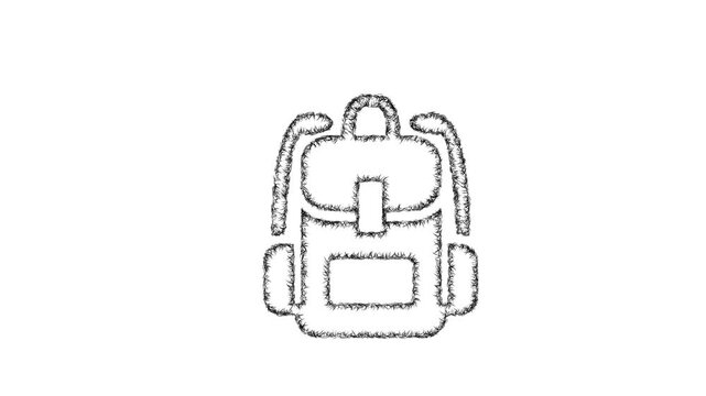 Sketch backpack icon animation - smooth progressive reveal