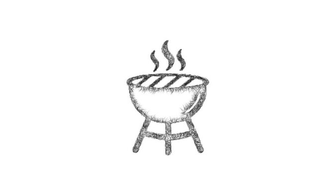 Sketch grill icon animation - smooth progressive reveal