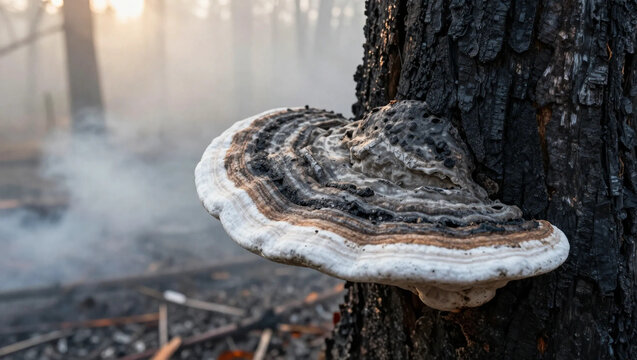 mushrooms on the tree