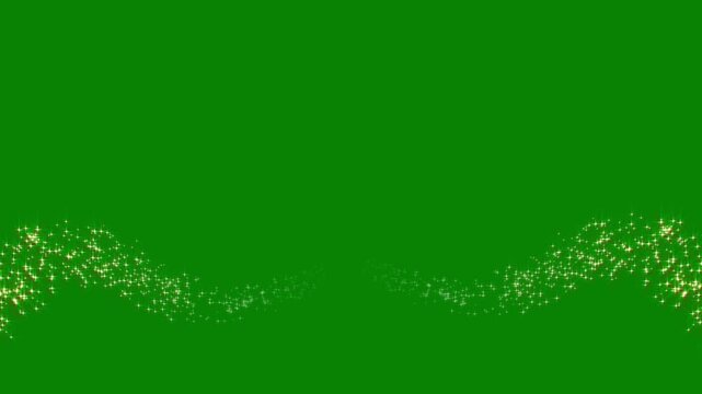 Shimmer particles motion, star line path, green background, seamless 4k, glowing glitter trail animation, twinkling magic dust, fairy sparkle stars, fast glowing star streaks.