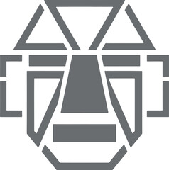 Geometric gorilla face icon in gray tones for design and branding projects © LoveU
