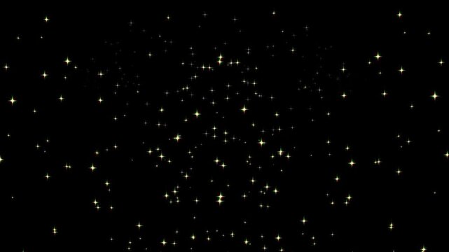 Sparkling starry line effects for motion design video, 4k magic glitter sparkle trail, white twinkling stars line, fast glittering star lines, fairy dust wand shimmer transition black screen.
