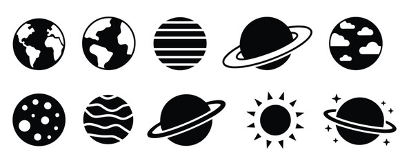 Celestial Symphony: A graphic depiction of celestial bodies, evoking wonder. universe, space, solar system, cosmic bodies, astronomy. © Shuvo S