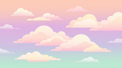 Soft pastel clouds drift across a gradient sky at sunset or sunrise © Volodymyr Hankevych