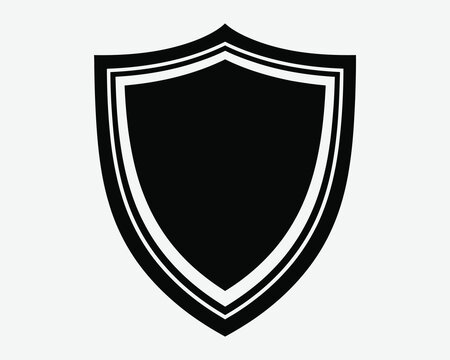 Black shield icon with coat of arms security protection