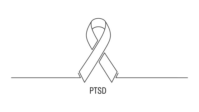 PTSD awareness ribbon symbol icon.