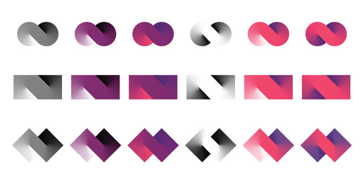 set of Infinity sign vector illustration