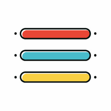 Three Colorful Horizontal Bars with Dots