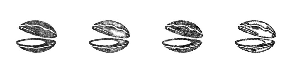 Sketch clam logo design set © David Zydd