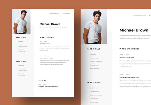 Minimal and Clean Resume Design Layout