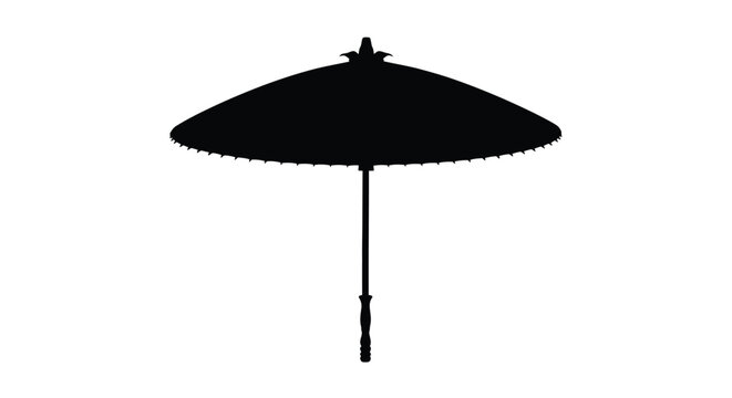 Traditional asian parasol silhouette high quality professional detailed