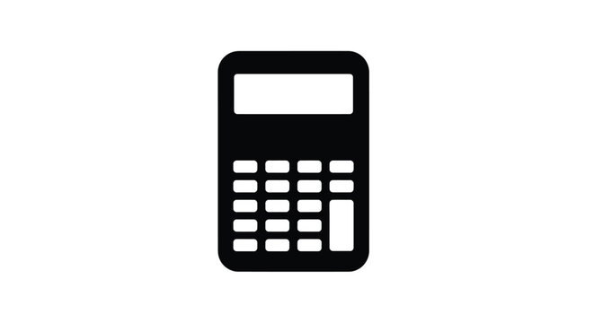 Calculator icon black silhouette on a white background