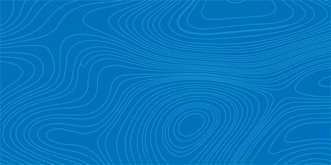 Blue topographic map background with abstract contour lines for geography and cartography design. Light blue contour lines on a solid blue field. © Creative Lis