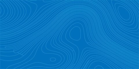 Blue topographic map background with abstract contour lines for geography and cartography design. Light blue contour lines on a solid blue field. © Creative Lis