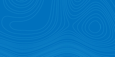 Blue topographic map background with abstract contour lines for geography and cartography design. Light blue contour lines on a solid blue field. © Creative Lis
