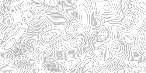 Abstract topographic map contour background with grey wavy lines on white for minimal vector design. A high-quality vector style topographic map background, organic grey contour lines © Creative Lis