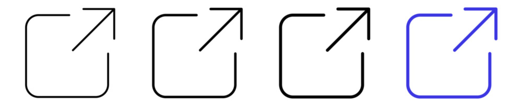 External link open in new window linear icon collection design. Editable vector stroke icons