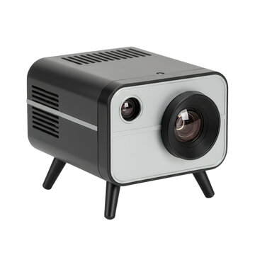 Retro style mini projector isolated on transparent background