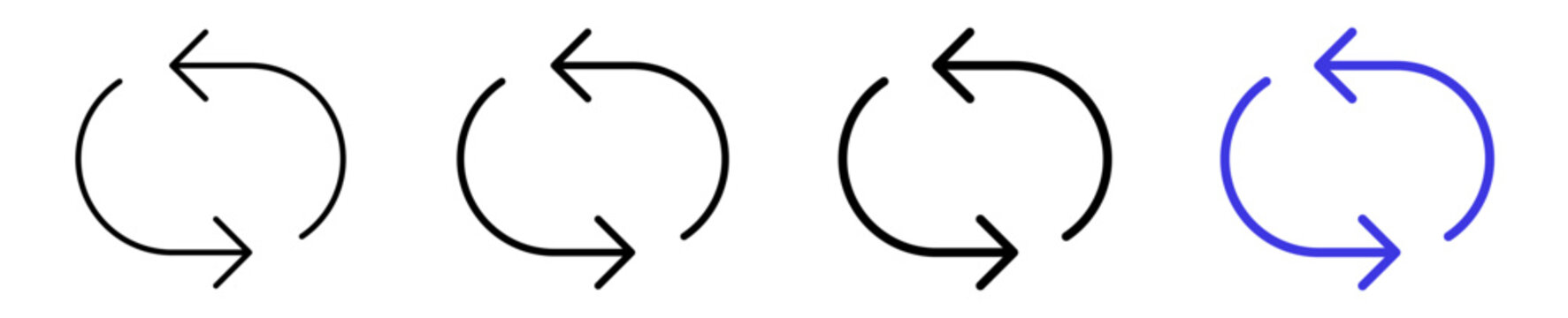 Data exchange swap sync linear icon collection design. Editable vector stroke icons
