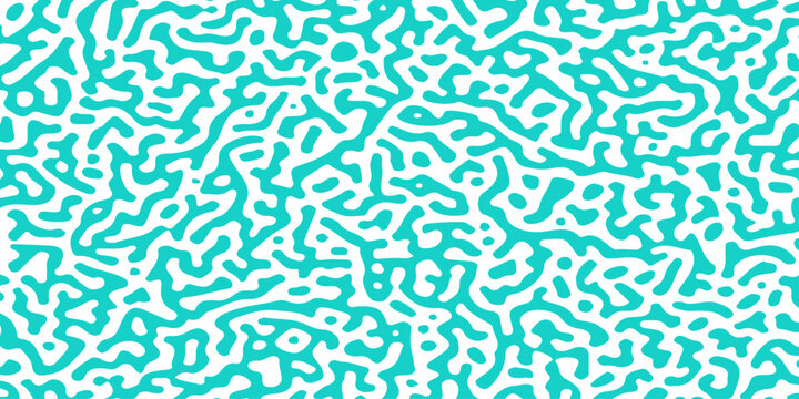 Teal and white organic reaction diffusion pattern background with abstract maze like lines and fluid shapes, an organic reaction-diffusion pattern, natural biological structures, coral growth