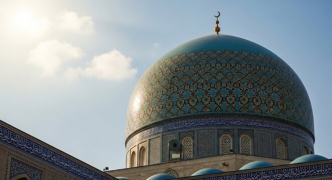Islamic Architecture Dome Ornate Blue Tiled Mosque Roof