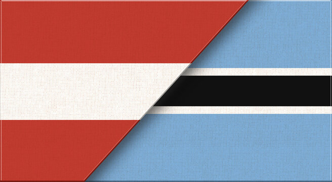 Flags of Azerbaijan and Botswana. Azerbaijani and Botswana National flags