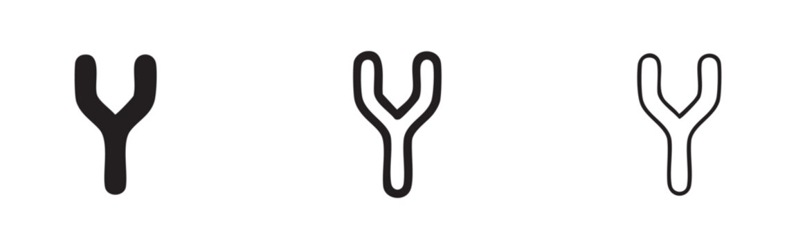 Slingshot Toy and Hunting Tool Icons