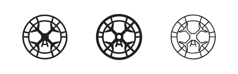 Obraz premium Aerial Drone Technology Target Circle Surveillance Icon Set