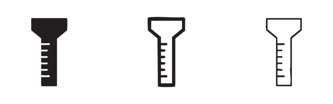 Flashlight torch icon set in solid and outline styles