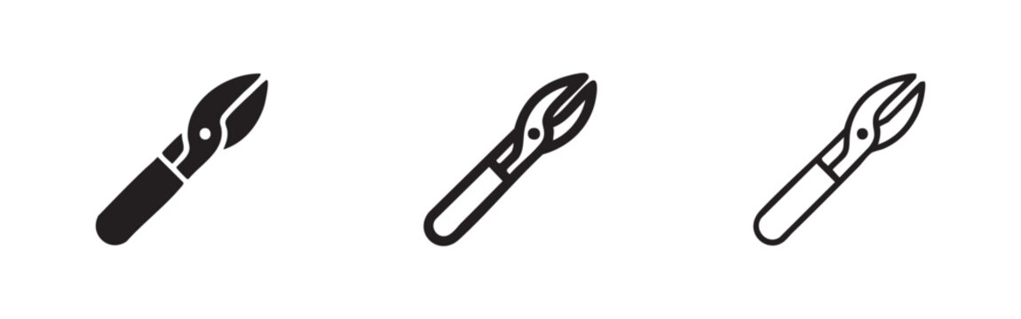 Pliers or Side Cutter Icons Set. Hand Tool Symbols.
