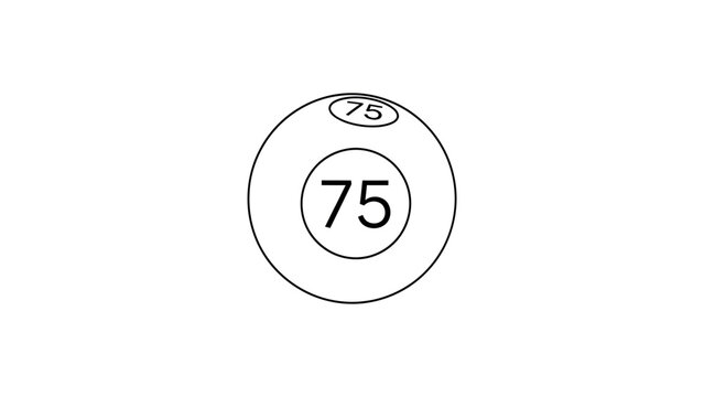 Number 75 on a pool ball.