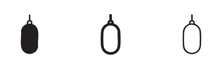Punching bag or buoy icon set for sports or navigation, isolated on white background. © liubomir118809