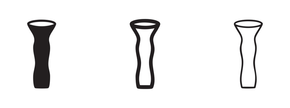 Cocktail muddler icons set. Vector illustrations of bar tool for crushing ingredients in solid and outline styles.