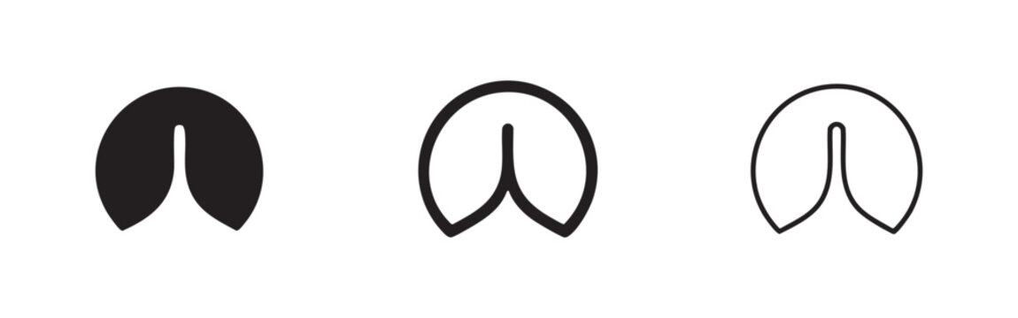 Fortune Cookie Icon Set in Three Styles