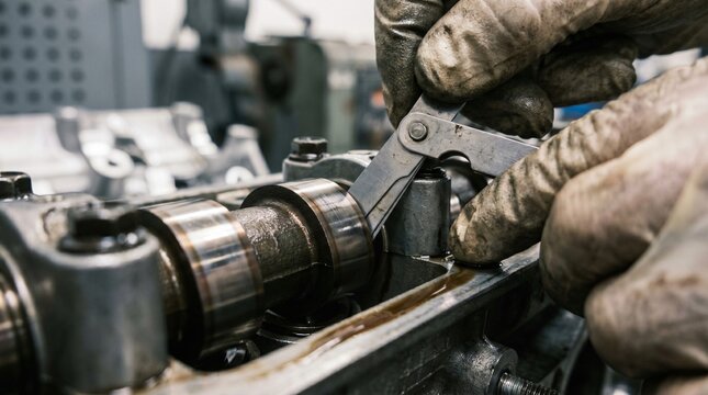 Valve Clearance Inspection With Worn Feeler Gauge on DOHC Engine for Technical Training Manual