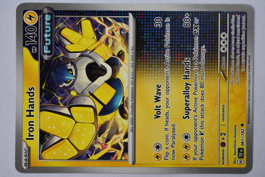 Pok&eacute;mon Trading Card, Scarlet and Violet, Temporal Forces, Iron Hands.