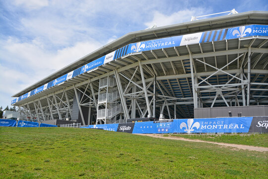 MONTREAL QUEBEC CANADA: Saputo Stadium is a soccer-specific stadium at Olympic Park home of the MLS Canadian professional soccer team Montreal's Impact