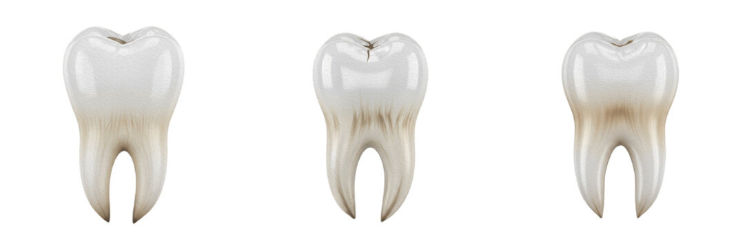 Realistic Human Molar Tooth Dental Anatomy Isolated on White Background, PNG
