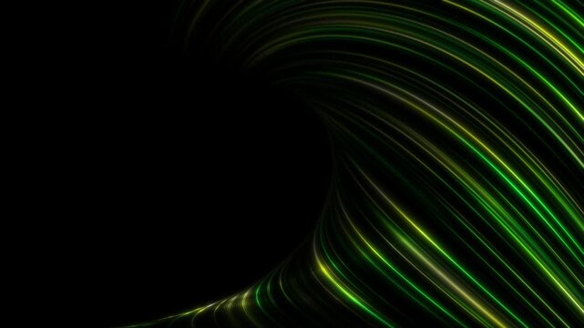 Looped green eco-friendly background. Green energy technologies. Clean electricity is transmitted through glowing wires - animated background. Green neon screen for intros and presentations. 60 fps 4k