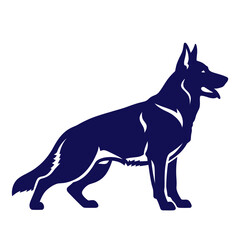 Fototapeta premium German Shepherd Silhouette, Loyal Dog, Guard Animal, Domestic Pet, Standing Pose