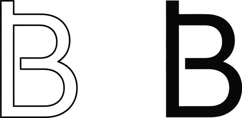 Outlined and filled letter b comparison © MDASHIK