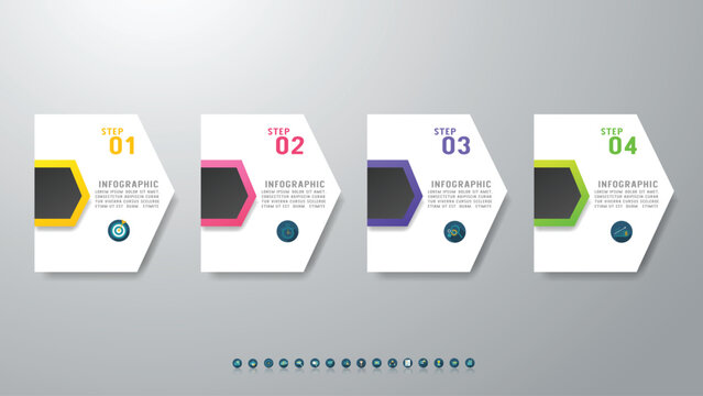 Infographic template with four steps